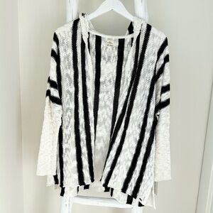 O’Neill Open Front Hooded Striped Cardigan Sz XS/S